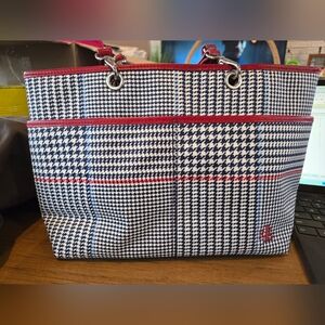 Ralph Lauren Red White Blue Houndstooth Women's Bag Tote Shoulder Purse Classic